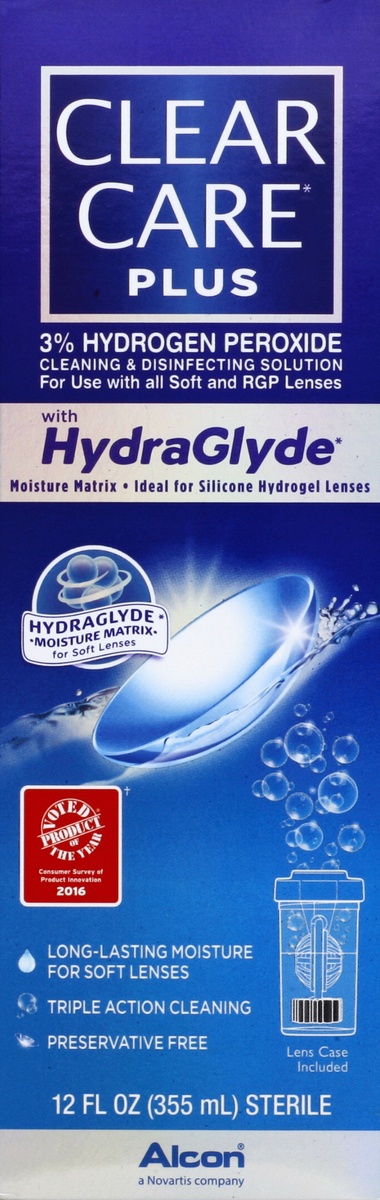 slide 7 of 8, Clear Care Plus with Hydraglyde For Soft Lenses - 12 fl oz, 12 fl oz