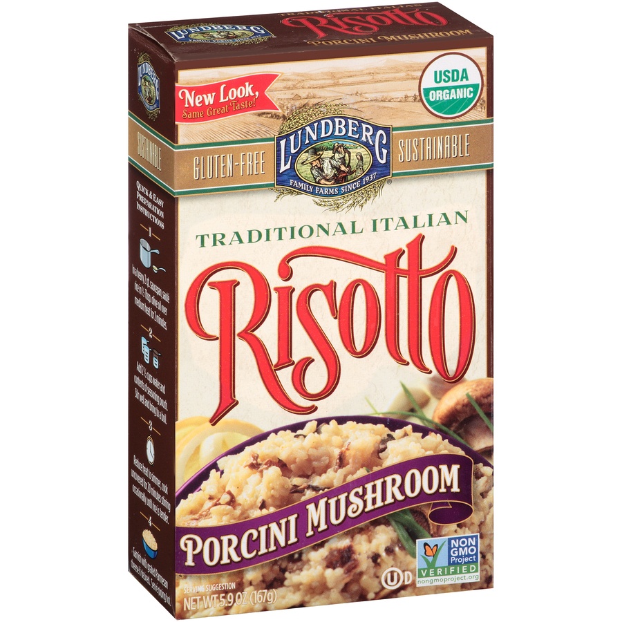 slide 2 of 8, Lundberg Family Farms Organic Porcini Mushroom Risotto 5.9 oz, 5.9 oz