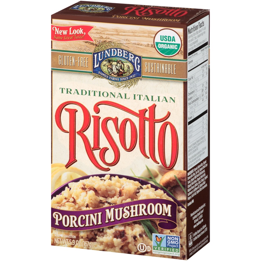 slide 3 of 8, Lundberg Family Farms Organic Porcini Mushroom Risotto 5.9 oz, 5.9 oz