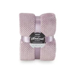 Berkshire Ultralush Textured Blanket - 90 in x 90 in, Light Purple
