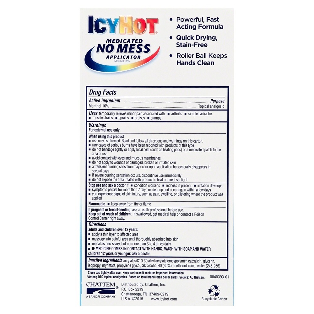 slide 2 of 3, Icy Hot with No Mess Applicator - 2.5oz, 2 oz