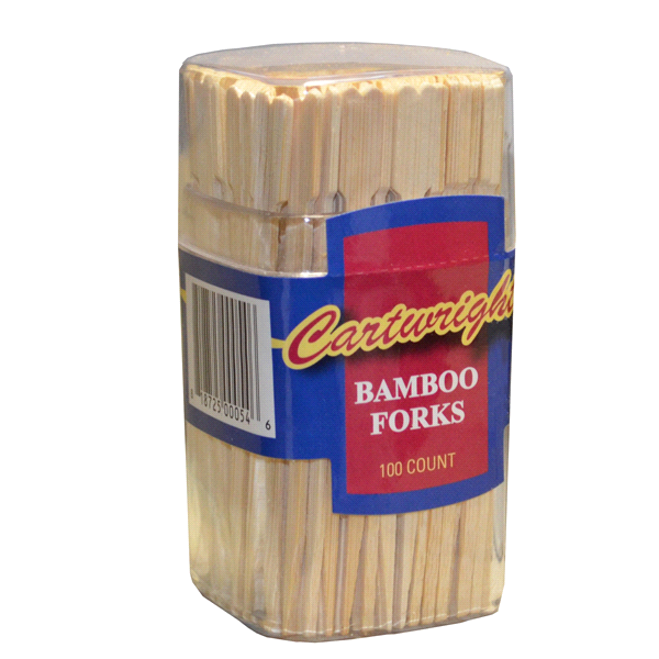 slide 1 of 1, Cartwright Bamboo Forks, 100 ct