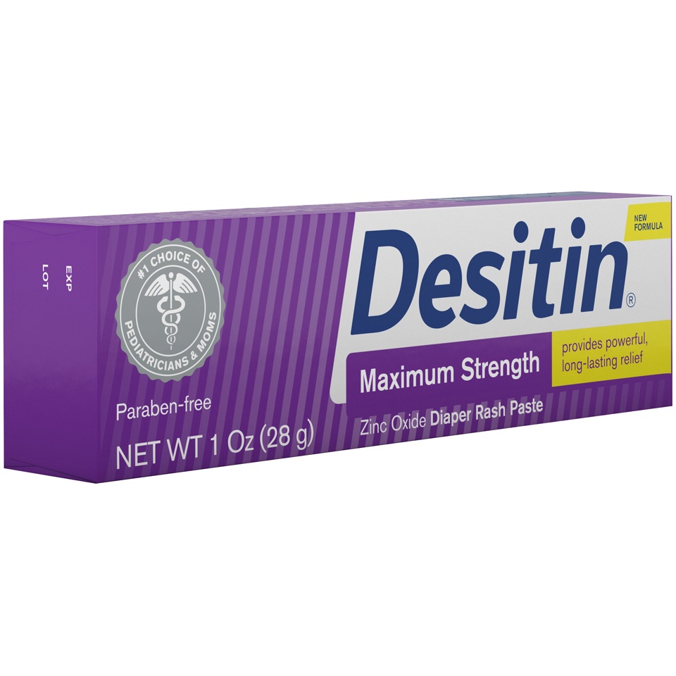 slide 2 of 6, Desitin Maximum Strength 40% Zinc Oxide Original Diaper Rash Paste, 1 oz