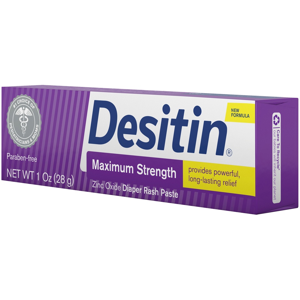 slide 3 of 6, Desitin Maximum Strength 40% Zinc Oxide Original Diaper Rash Paste, 1 oz