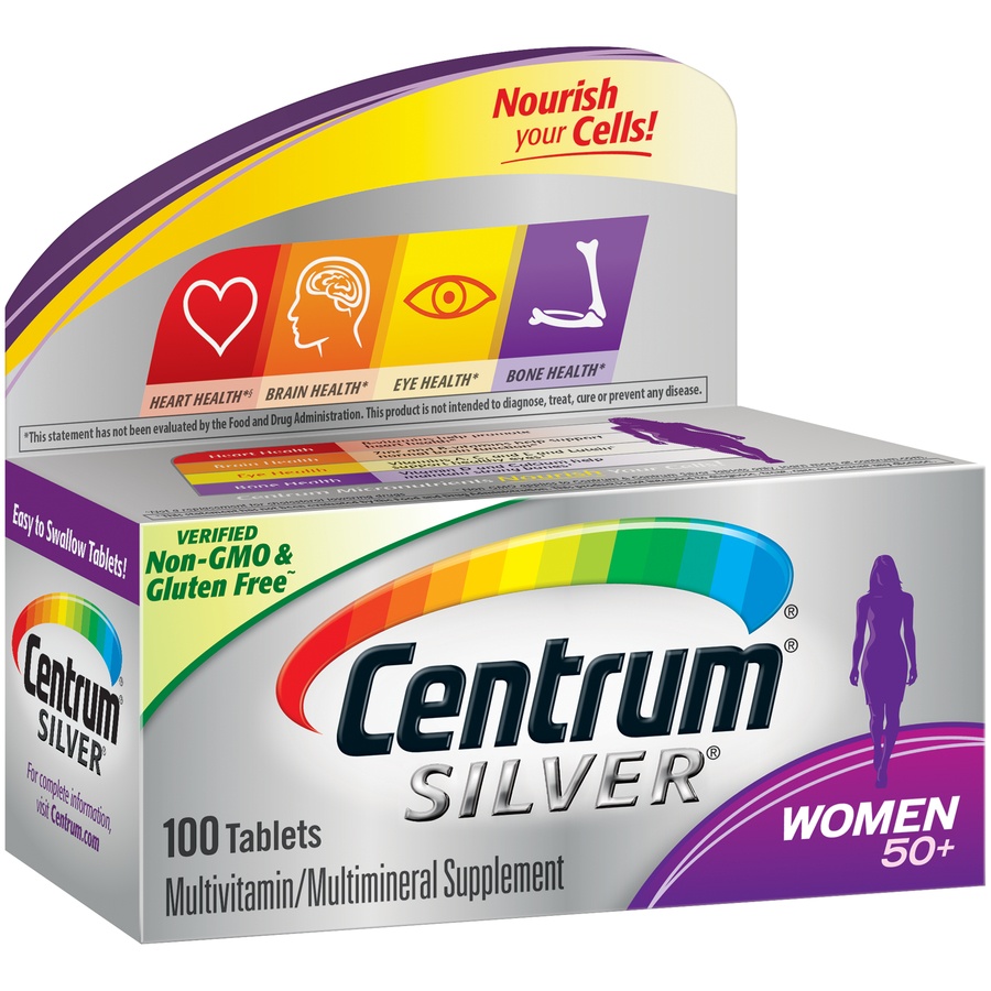 slide 3 of 6, Centrum Silver Women 50+ Multivitamin/Multimineral Supplement, 100 ct