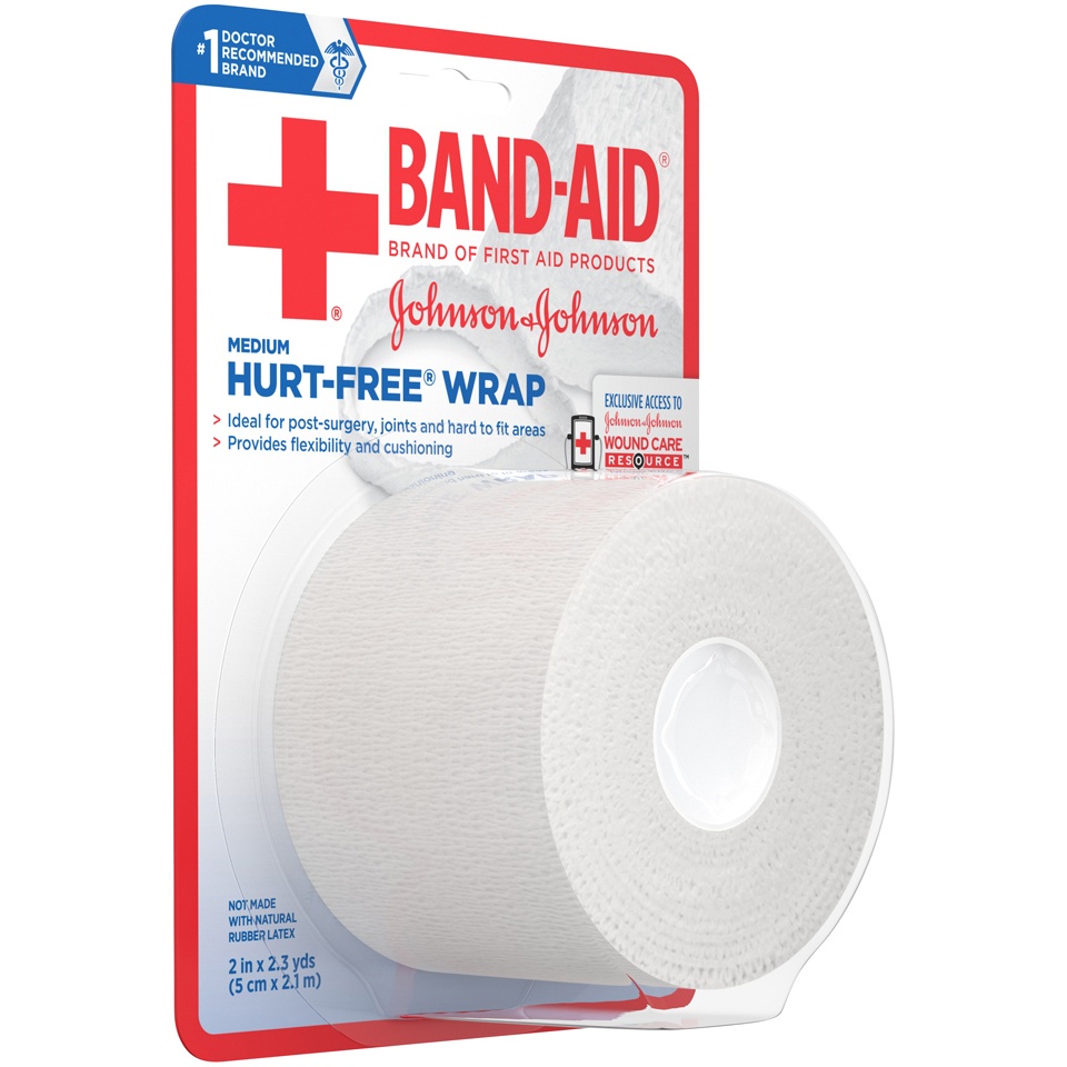 slide 3 of 6, Johnson & Johnson Hurt Free Wrap, 2 in x 2.3 yd