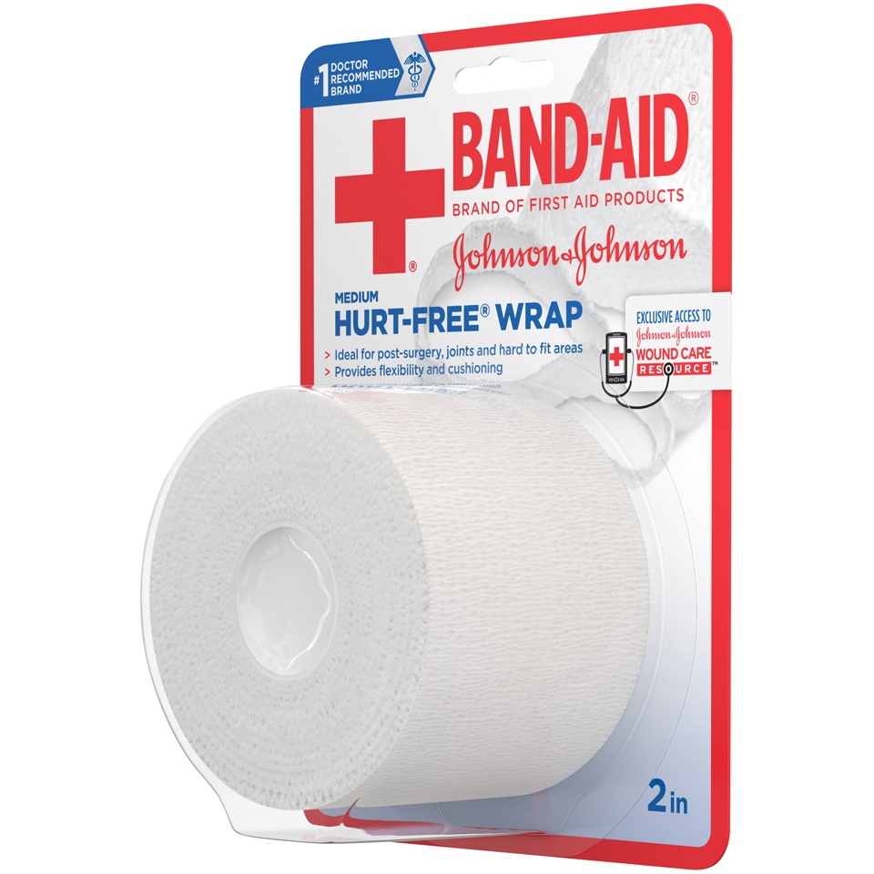 slide 4 of 6, Johnson & Johnson Hurt Free Wrap, 2 in x 2.3 yd