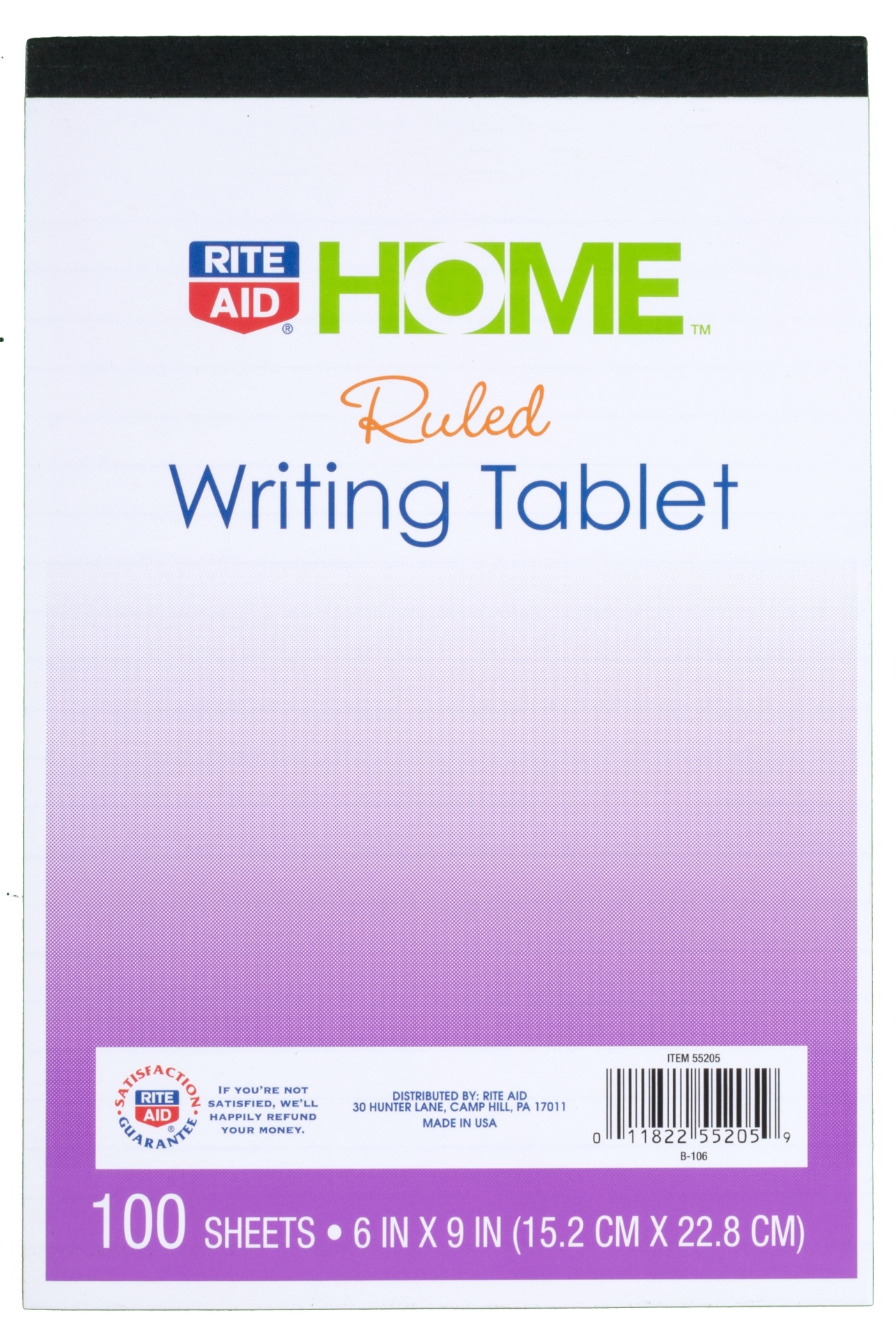 slide 1 of 1, Rite Aid Ruled Writing Tablet, 100 ct; 6 in x 9 in