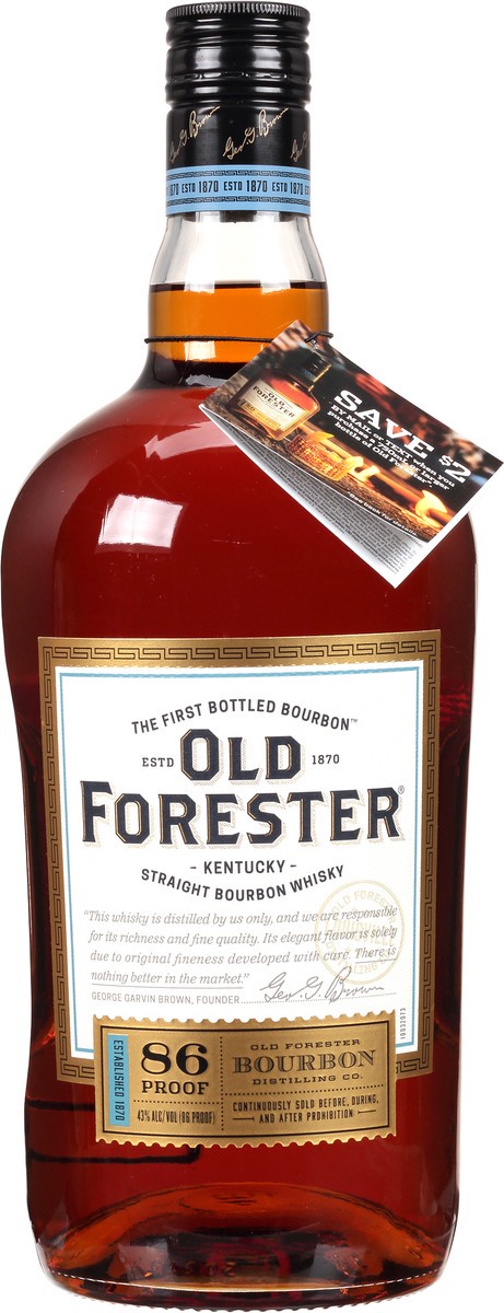 slide 4 of 9, Old Forester 86 Proof Kentucky Straight Bourbon Whisky, 1.75 L, 1750 ml