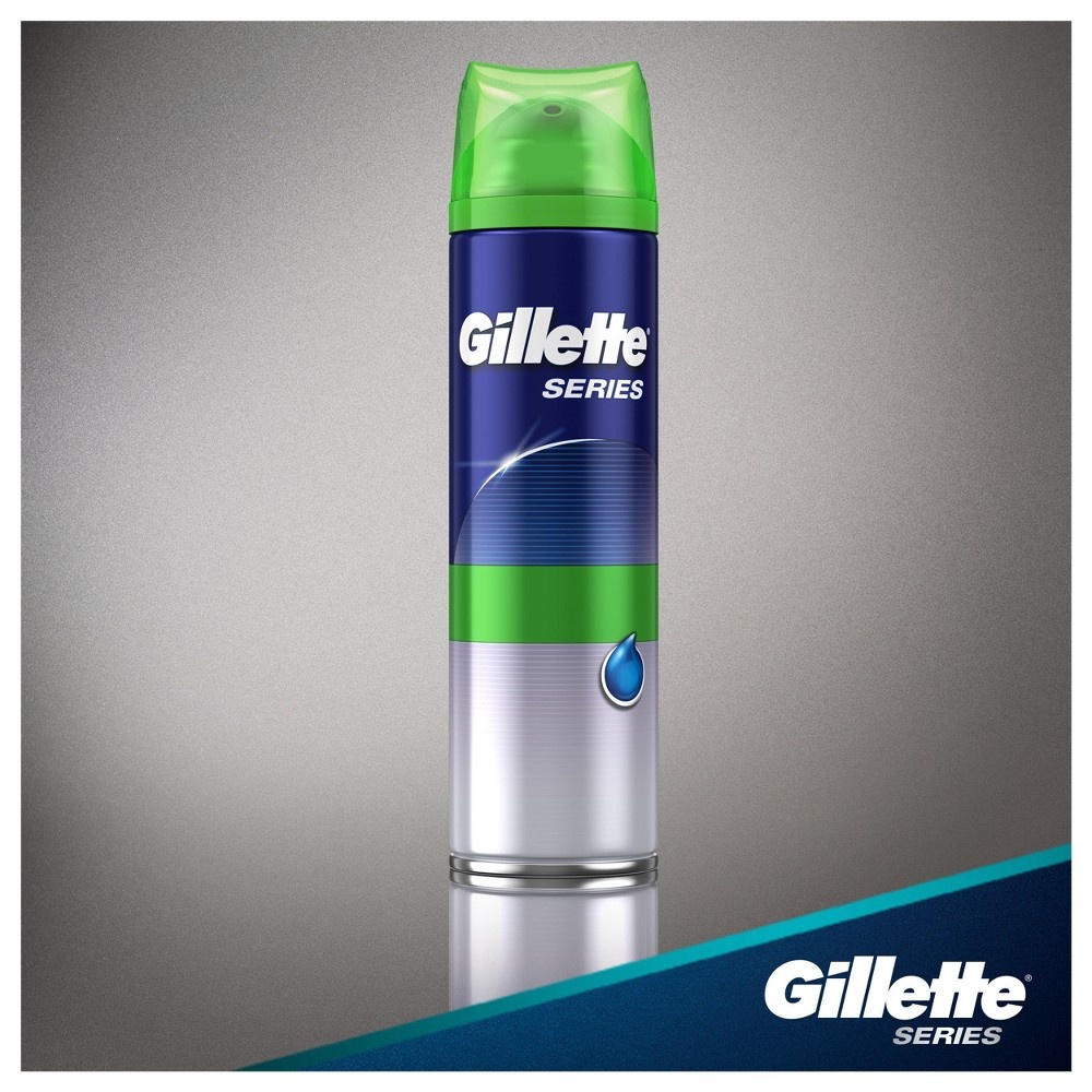 slide 3 of 4, Gillette Series Soothing Shave Gel for men with Aloe Vera, Twin Pack (2-7oz Cans), 14oz, 14 oz