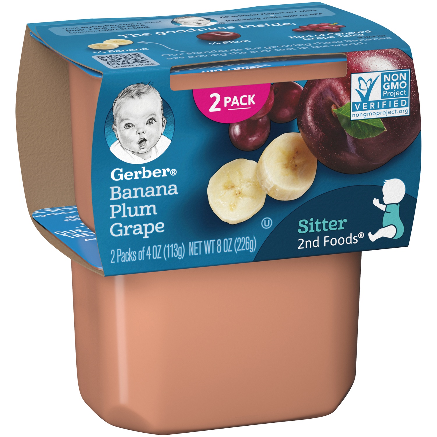 Gerber 2nd Foods Banana Plum Grape Baby Food 2 ct; 4 oz Shipt