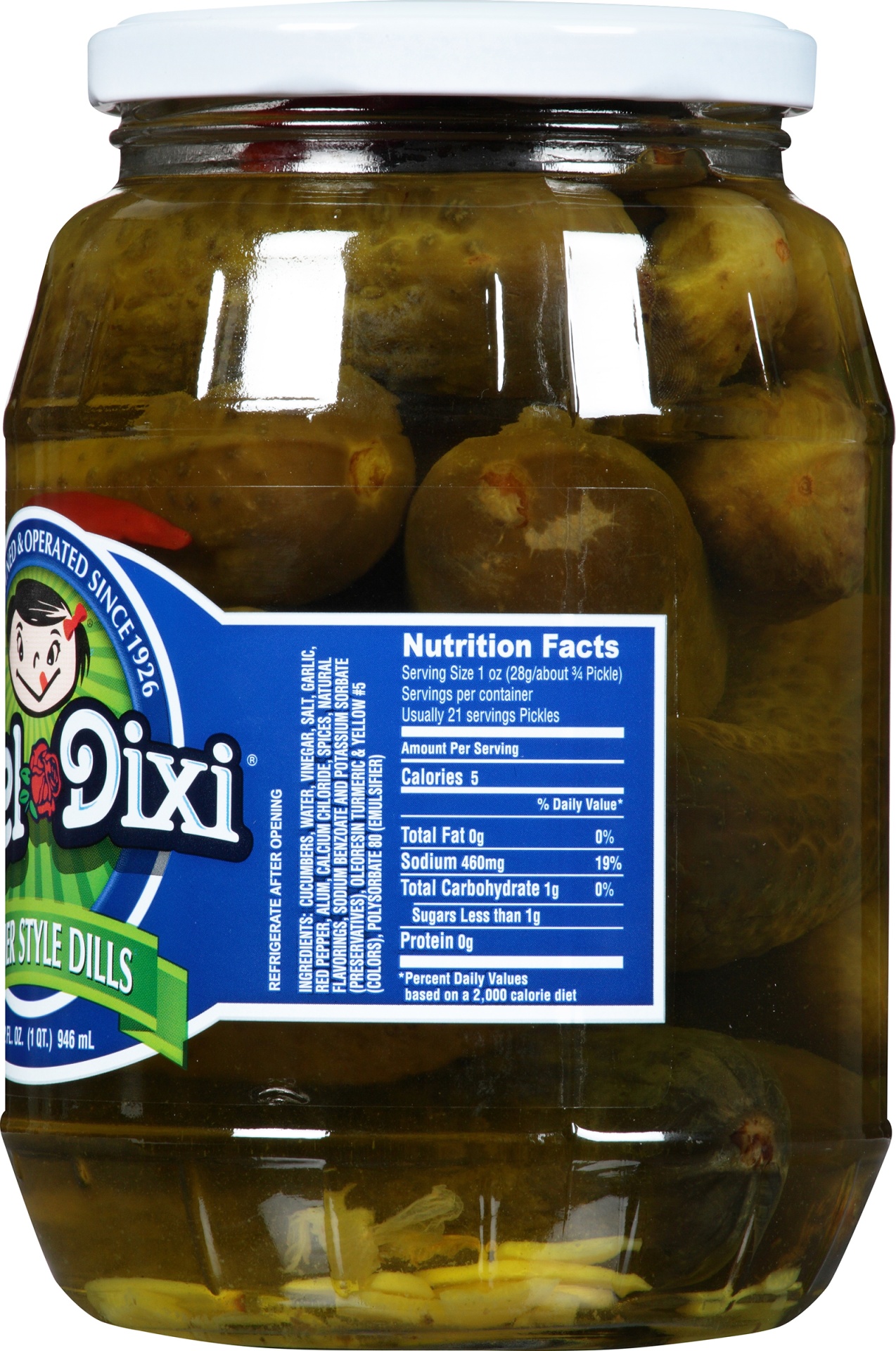 slide 2 of 5, Del-Dixi Kosher Style Dills, 32 fl oz