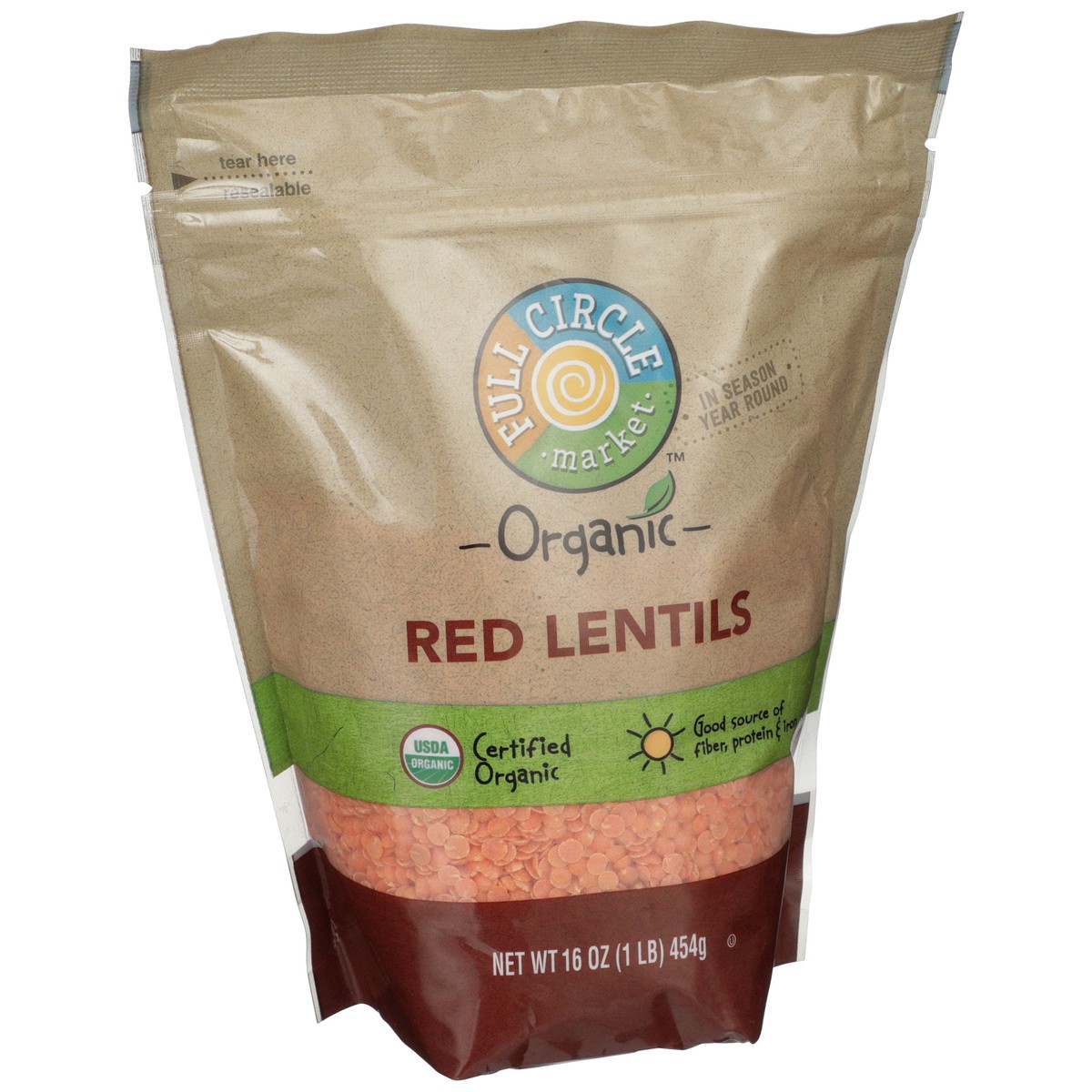 slide 2 of 9, Full Circle Market Red Lentils, 16 oz