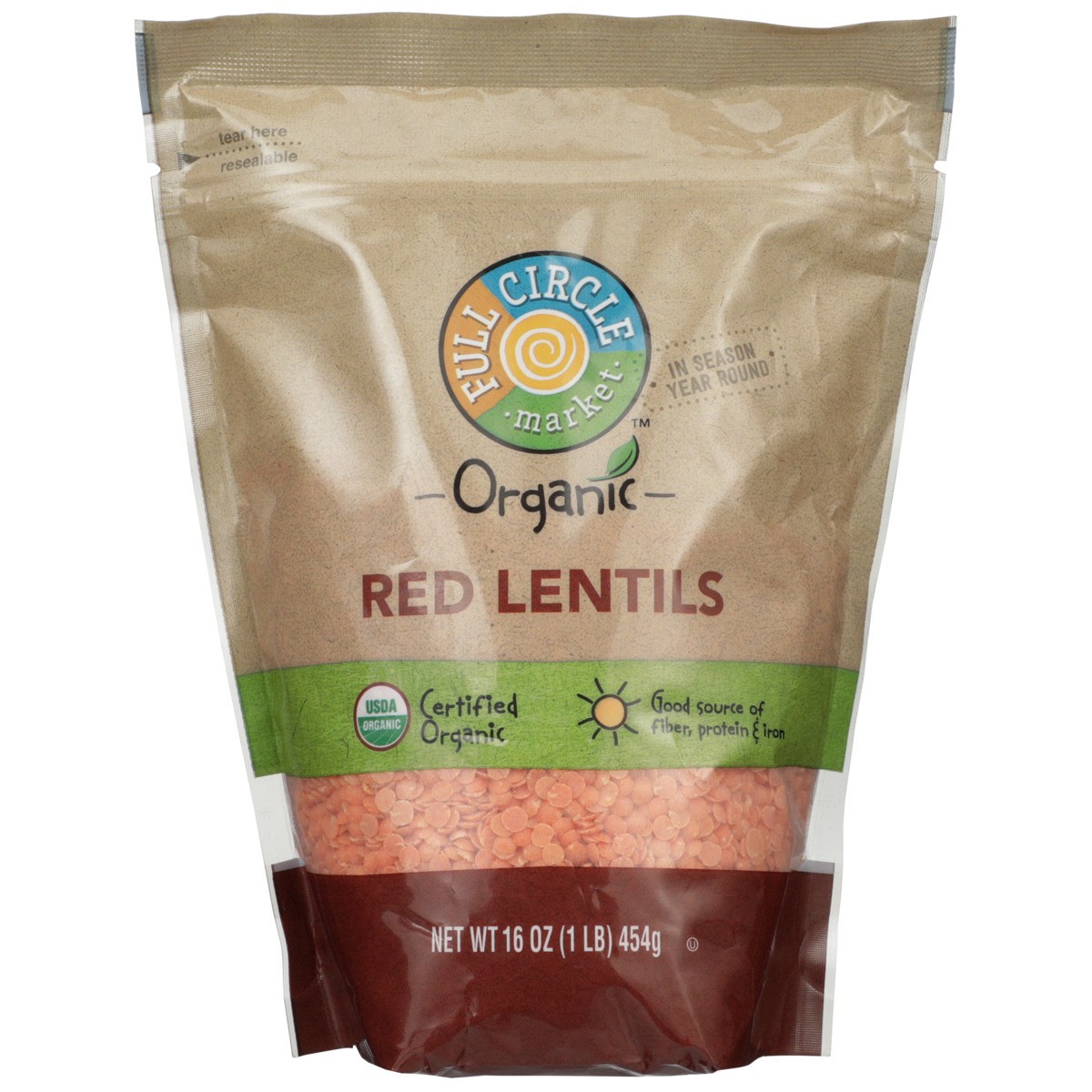 slide 8 of 9, Full Circle Market Red Lentils, 16 oz