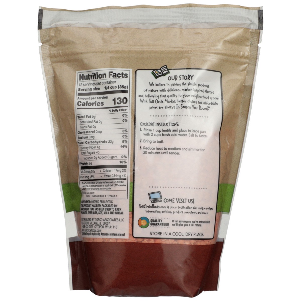 slide 4 of 9, Full Circle Market Red Lentils, 16 oz