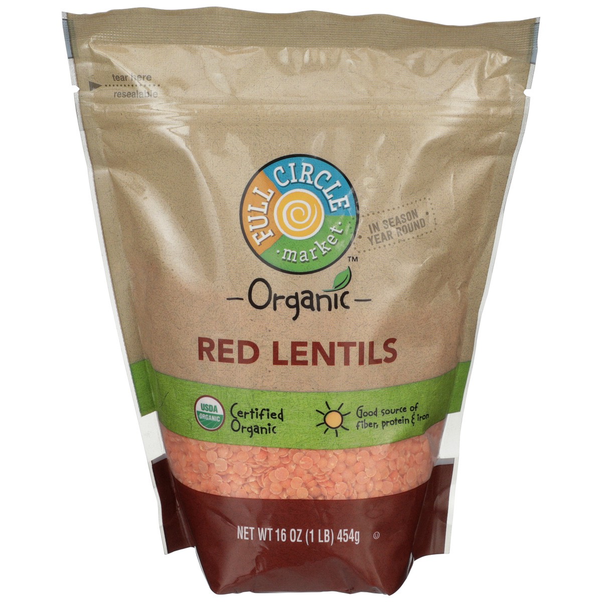 slide 1 of 9, Full Circle Market Red Lentils, 16 oz