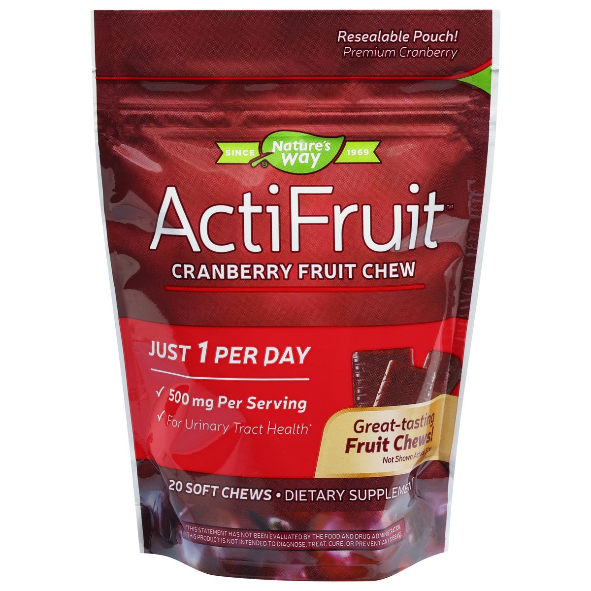 slide 9 of 13, Enzymatic Therapy Actifruit Cranberry Soft Chew, 20 ct