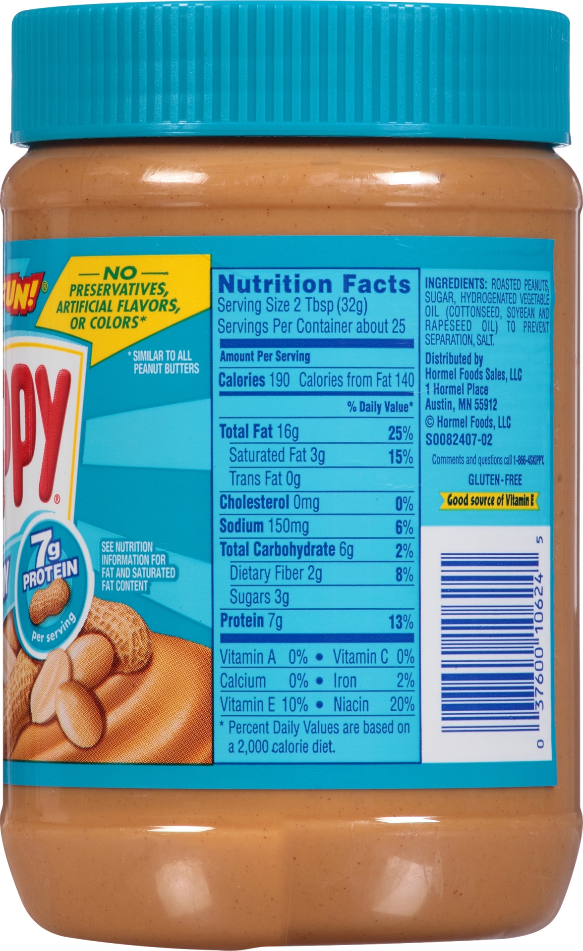 slide 3 of 6, Skippy Creamy Peanut Butter 28 oz, 28 oz