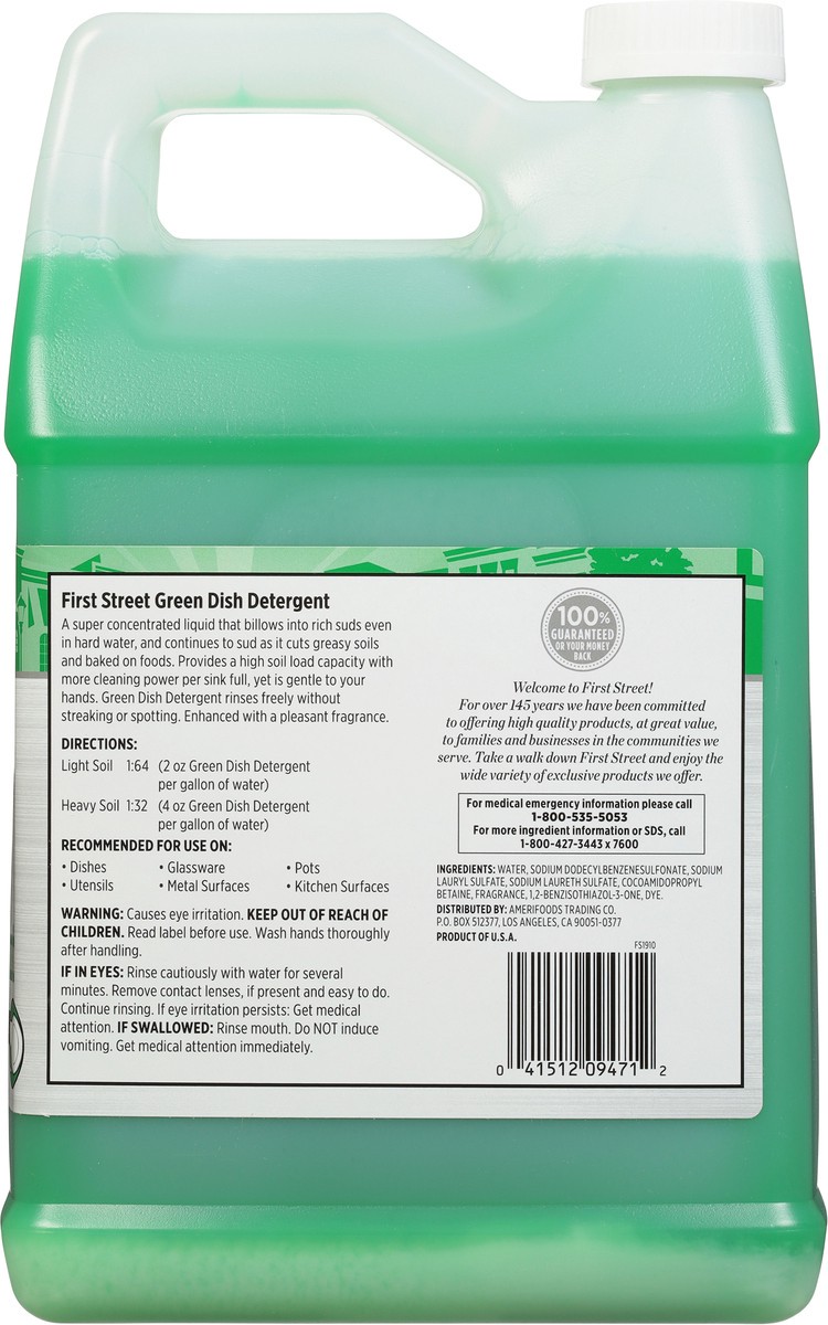 slide 2 of 12, First Street Green Dish Detergent, 1 gal