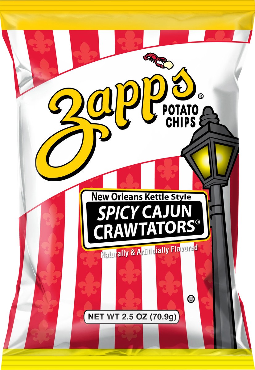 slide 1 of 12, Zapp's 2.5 oz Zapp's Spicy Cajun Crawtators New Orleans Kettle Style Potato Chips, 2.5 oz