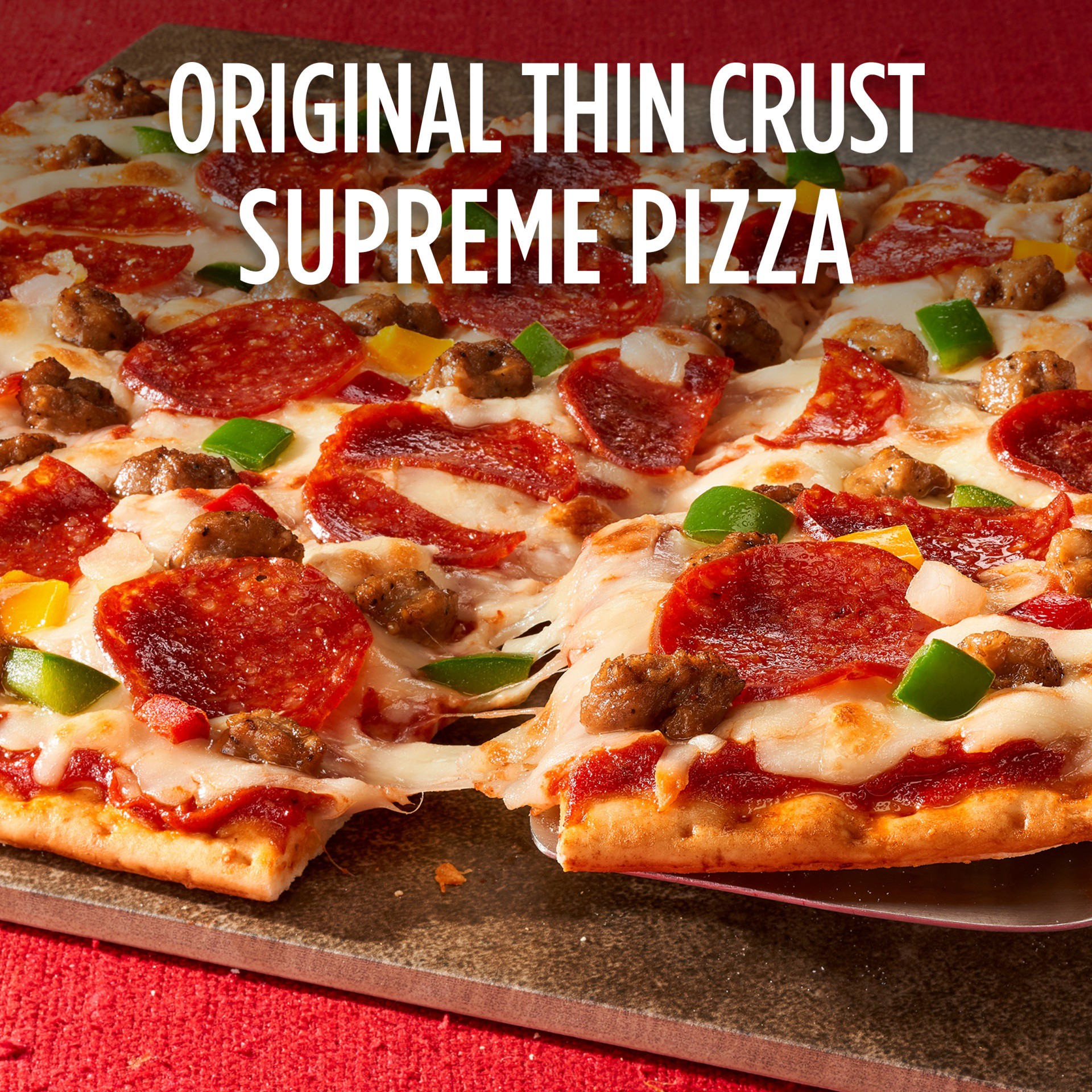 slide 4 of 7, DIGIORNO Small Supreme Thin Crispy Crust Frozen Pizza 8.5 oz. Box, 8.5 oz