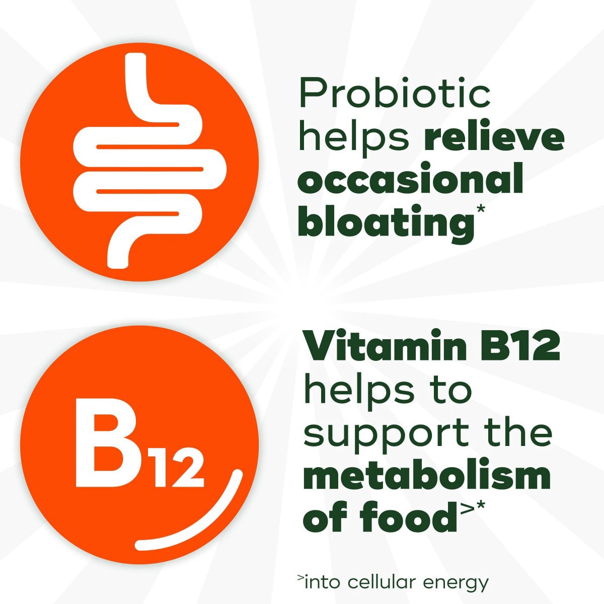slide 21 of 29, Align, Bloating Relief + Food Digestion, Probiotics for Women and Men, Probiotic Helps Soothe Occasional Bloating*, With Vitamin B12 to Help Support the Metabolism of Food into Cellular Energy*, #1 Doctor Recommended Probiotic Brand‡, 60 Gummies, 60 ct