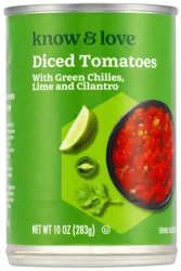 Know & Love Lime & Cilantro Diced Tomatoes 10 Ounces