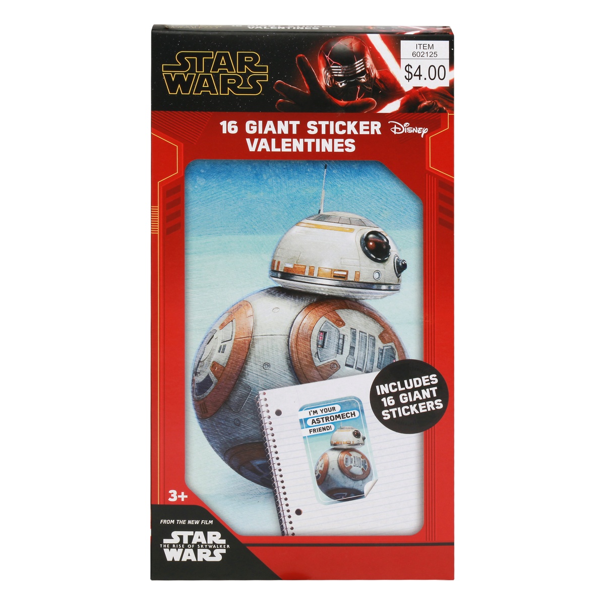 slide 1 of 1, Paper Magic Star Wars Giant Valentines Stickers, 16 ct