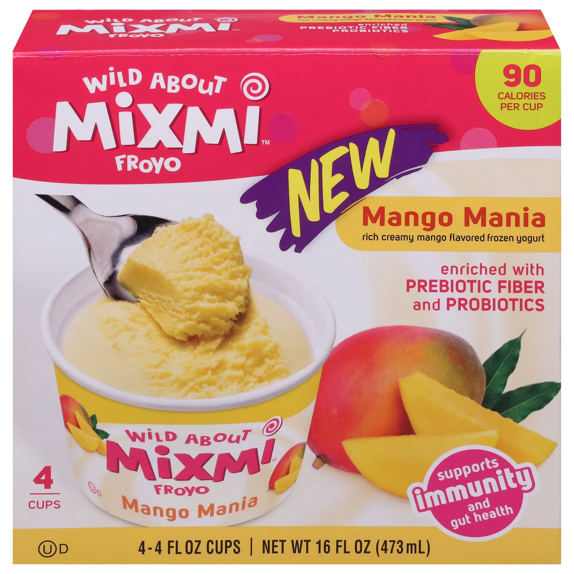 slide 1 of 1, Mixmi Mango Mania Frozen Yogurt 4 - 4 fl oz Cups, 4 ct