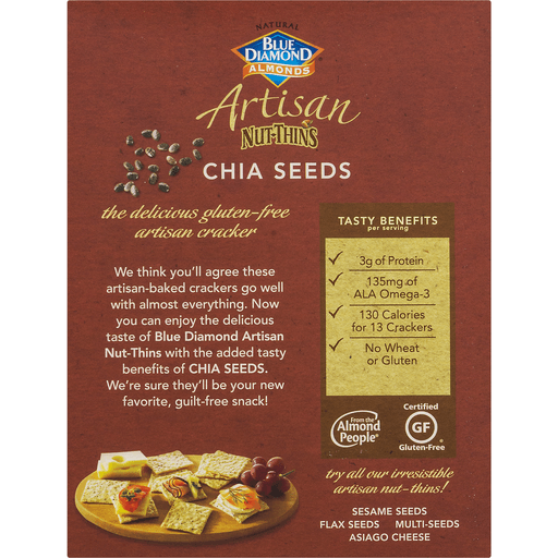 slide 9 of 9, Blue Diamond Almond Nut Thins Chia Seeds, 4.25 oz