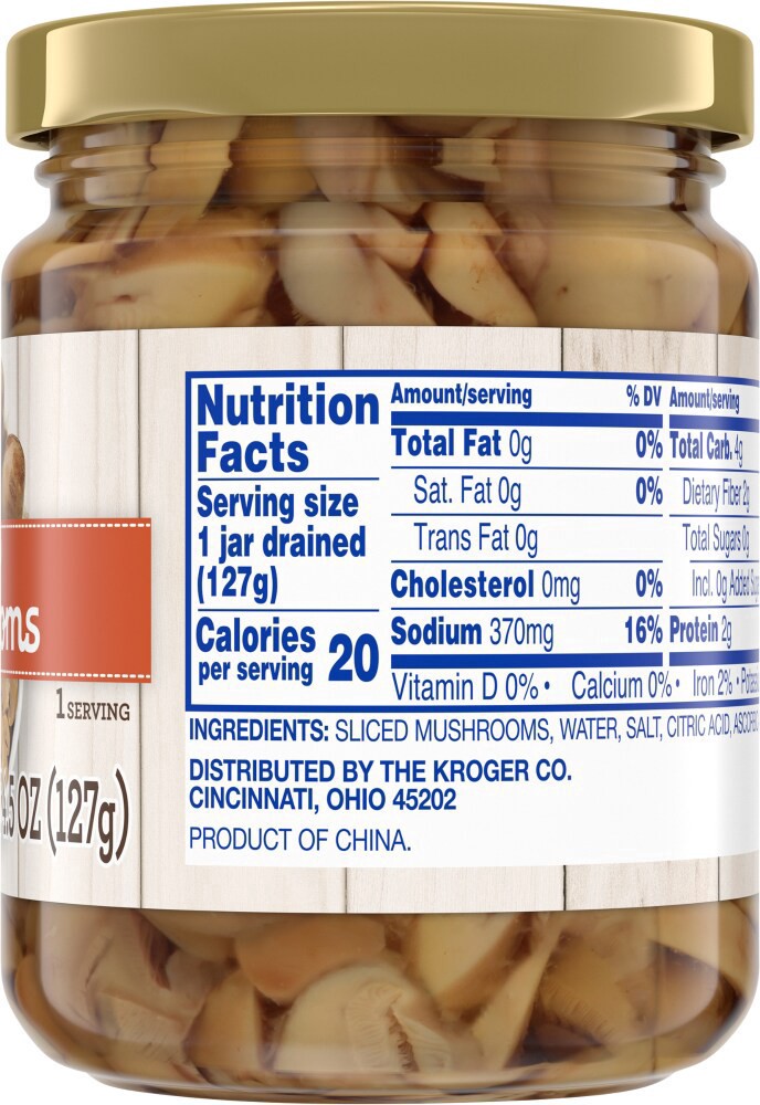 slide 2 of 6, Kroger Sliced Mushroom Jar, 4.5 oz
