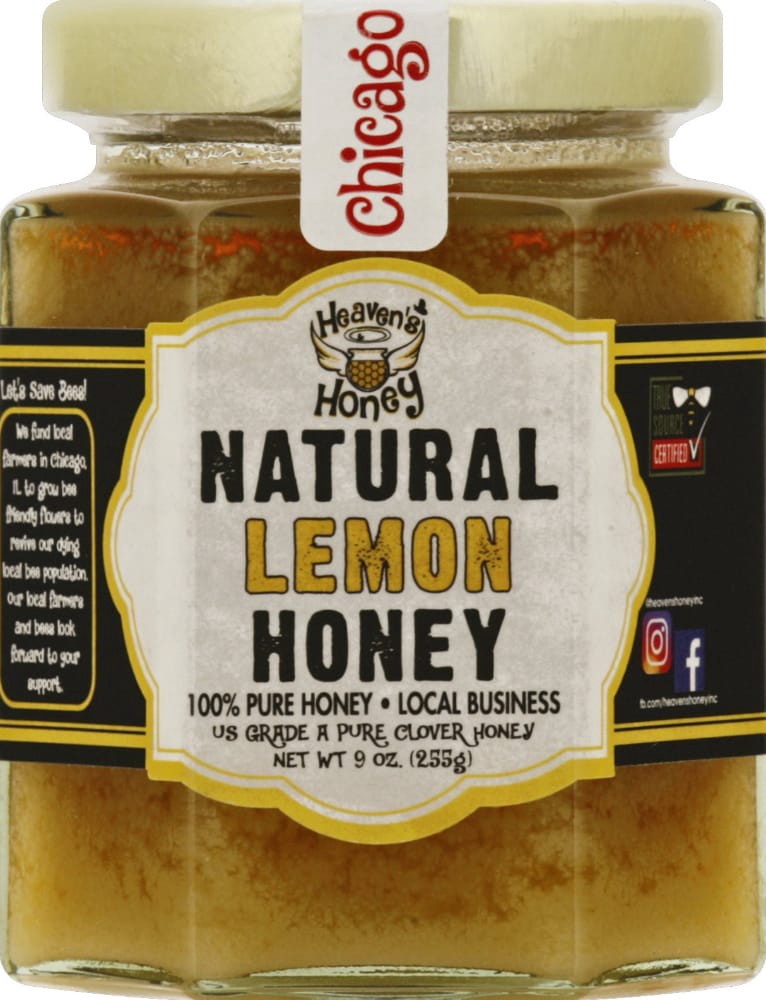 slide 1 of 3, Heaven's Honey Natural Lemon Honey, 9 oz