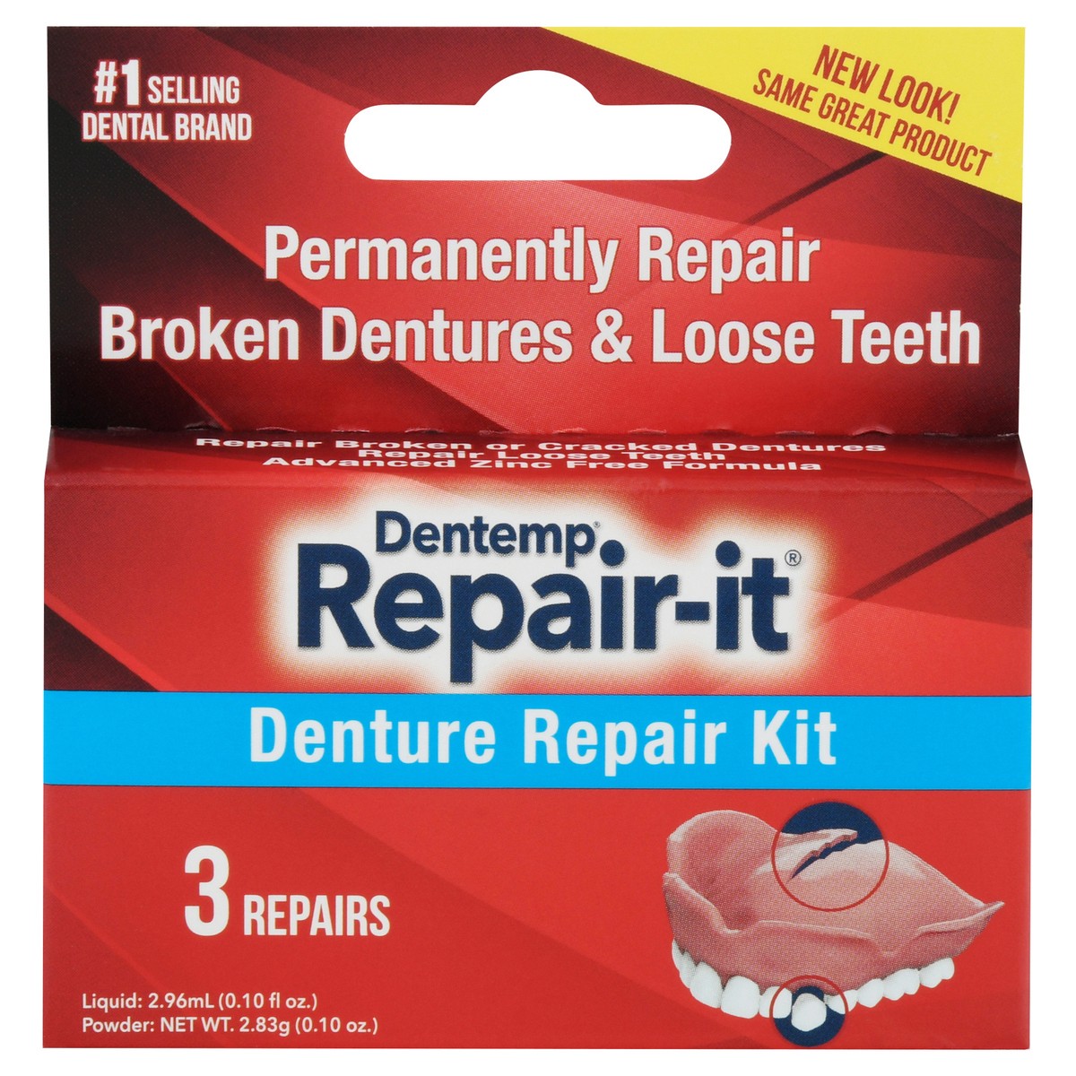 slide 1 of 9, Dentemp Repair-It Denture Repair Kit 1 ea, 1 ct