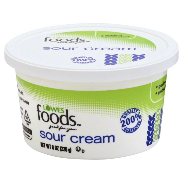 slide 1 of 1, Lowes Foods Sour Cream, 8 oz