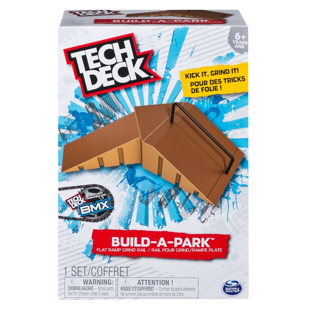 slide 1 of 1, Spin Master Tech Deck Build-A-Park Flat Ramp Grind Rail Set - Brown, 1 ct