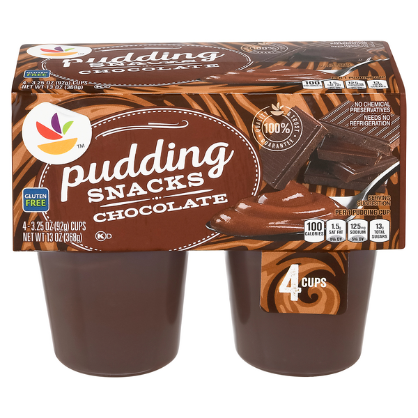 slide 1 of 1, Giant Pudding Snacks Chocolate Gluten Free - 4 ct, 4 ct; 13 oz