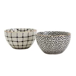 Tabletops Gallery Tidbit Bowl Set - Dots/Grid