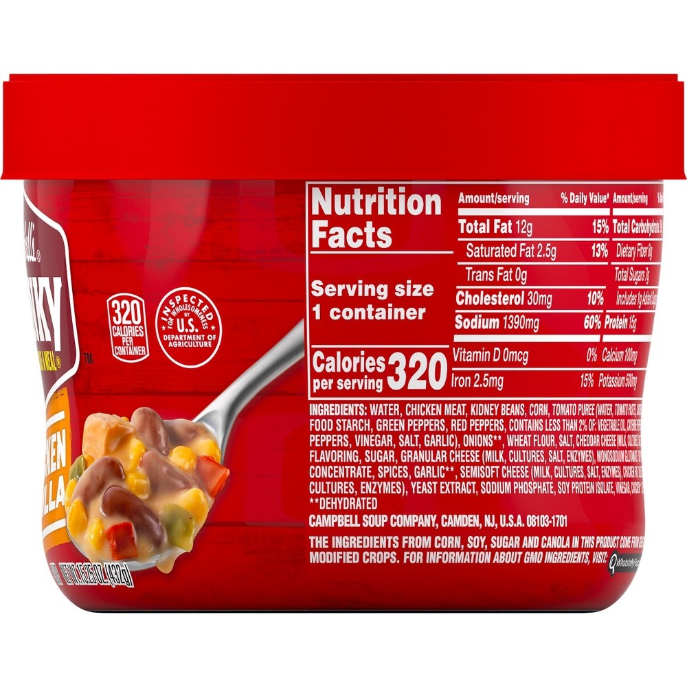 Campbell's Chunky Spicy Chicken Quesadilla Soup Microwavable Bowl Shipt