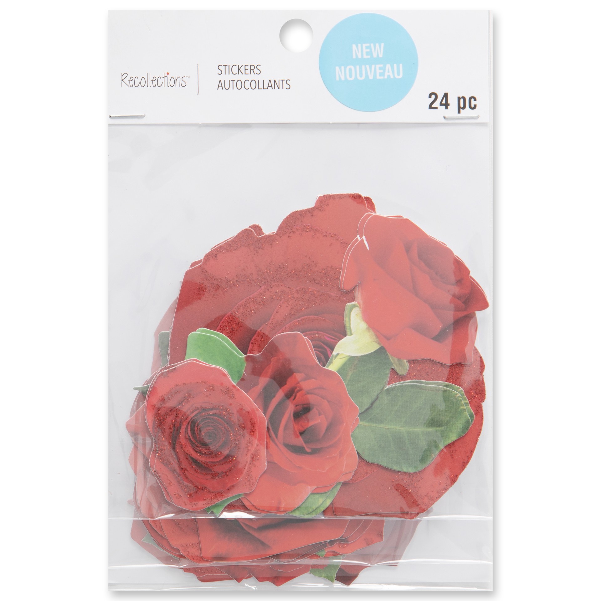 slide 3 of 4, Red Rose Die Cut Stickers By Recollections, 4 in x 6 in