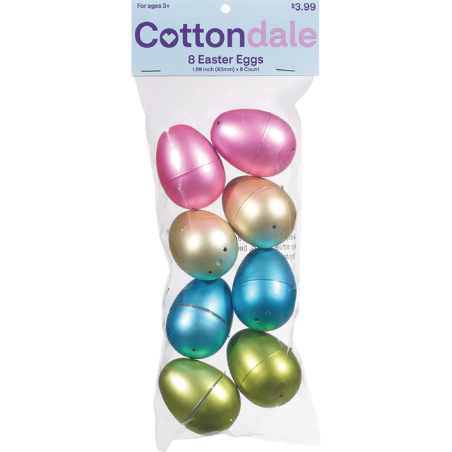 slide 1 of 1, COTTONDALE 43Mmx8Ct Easter Eggs-Matte Metallic, 1 ct
