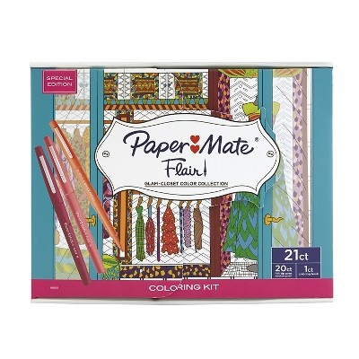 slide 1 of 1, Paper Mate Flair Coloring Kit - Glam Closet Edition, 1 ct