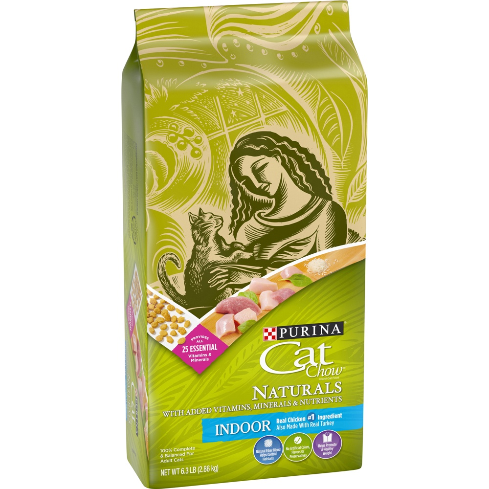 slide 2 of 9, Cat Chow Natural Chicken Turkey Indoor Dry Cat Food - 6.3lbs, 