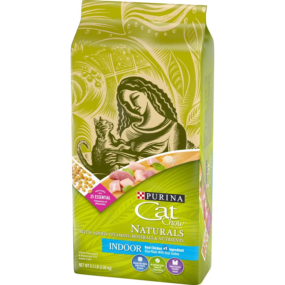 slide 3 of 9, Cat Chow Natural Chicken Turkey Indoor Dry Cat Food - 6.3lbs, 