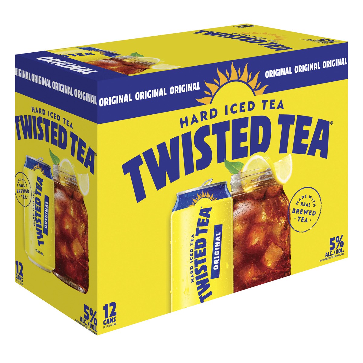 slide 2 of 8, Twisted Tea Original, Hard Iced Tea (12 fl. oz. Can, 12pk.), 12 ct; 12 oz