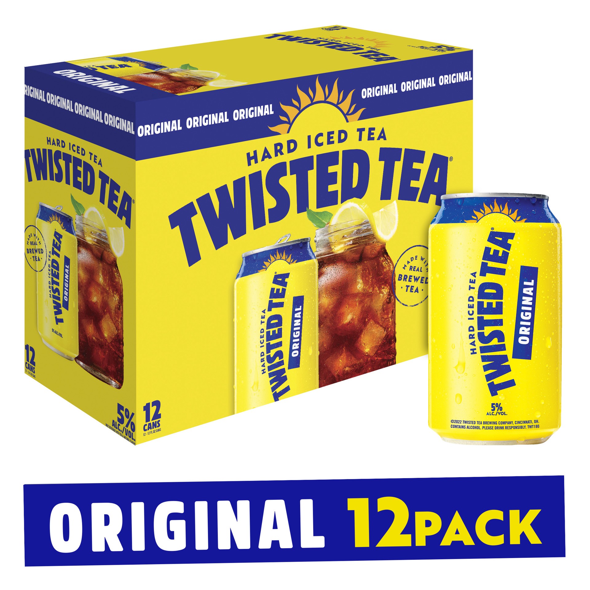 slide 1 of 8, Twisted Tea Original Hard Iced Tea, 12 ct; 12 oz