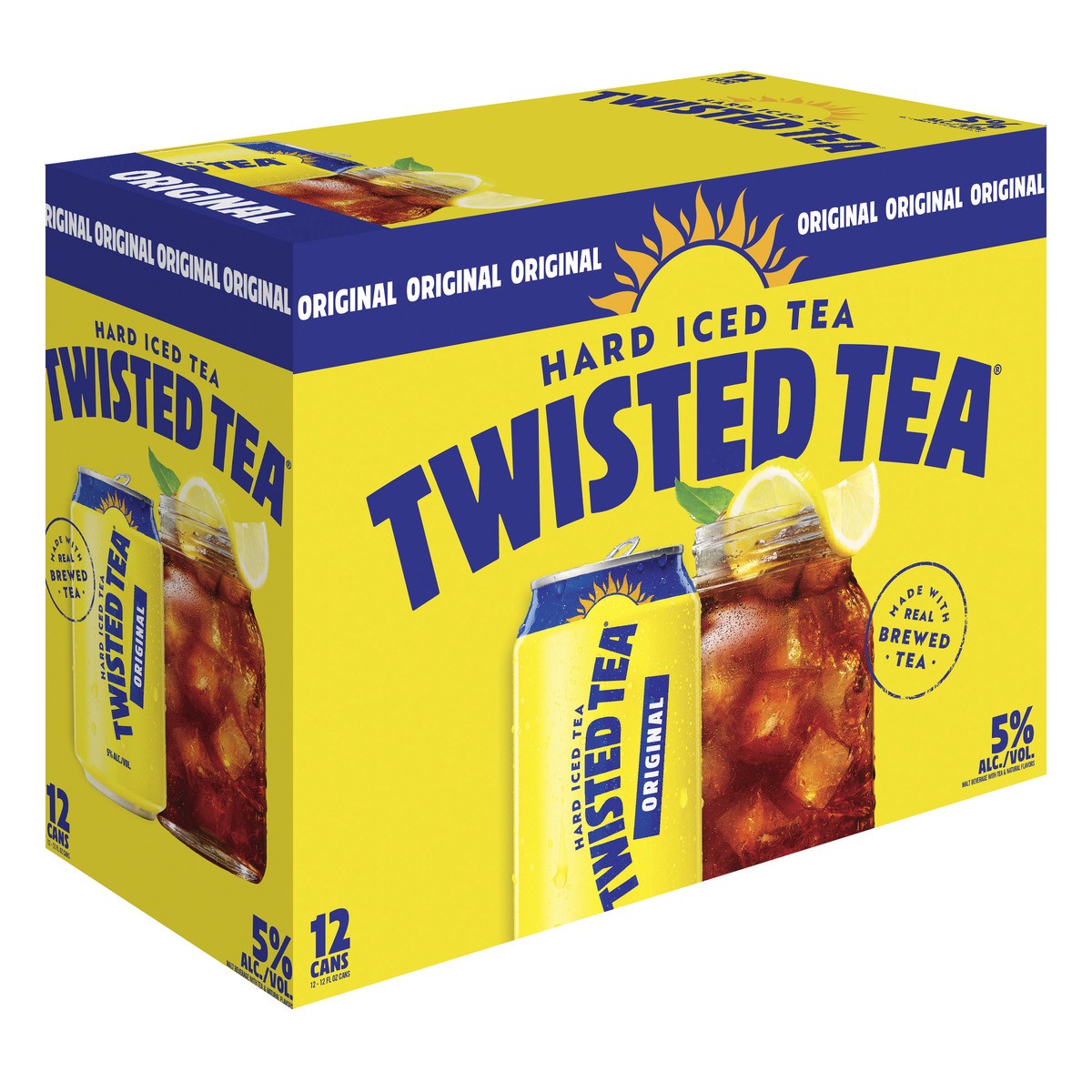 slide 1 of 8, Twisted Tea Hard Iced Tea, Lemon, Original, 12 ct; 12 oz
