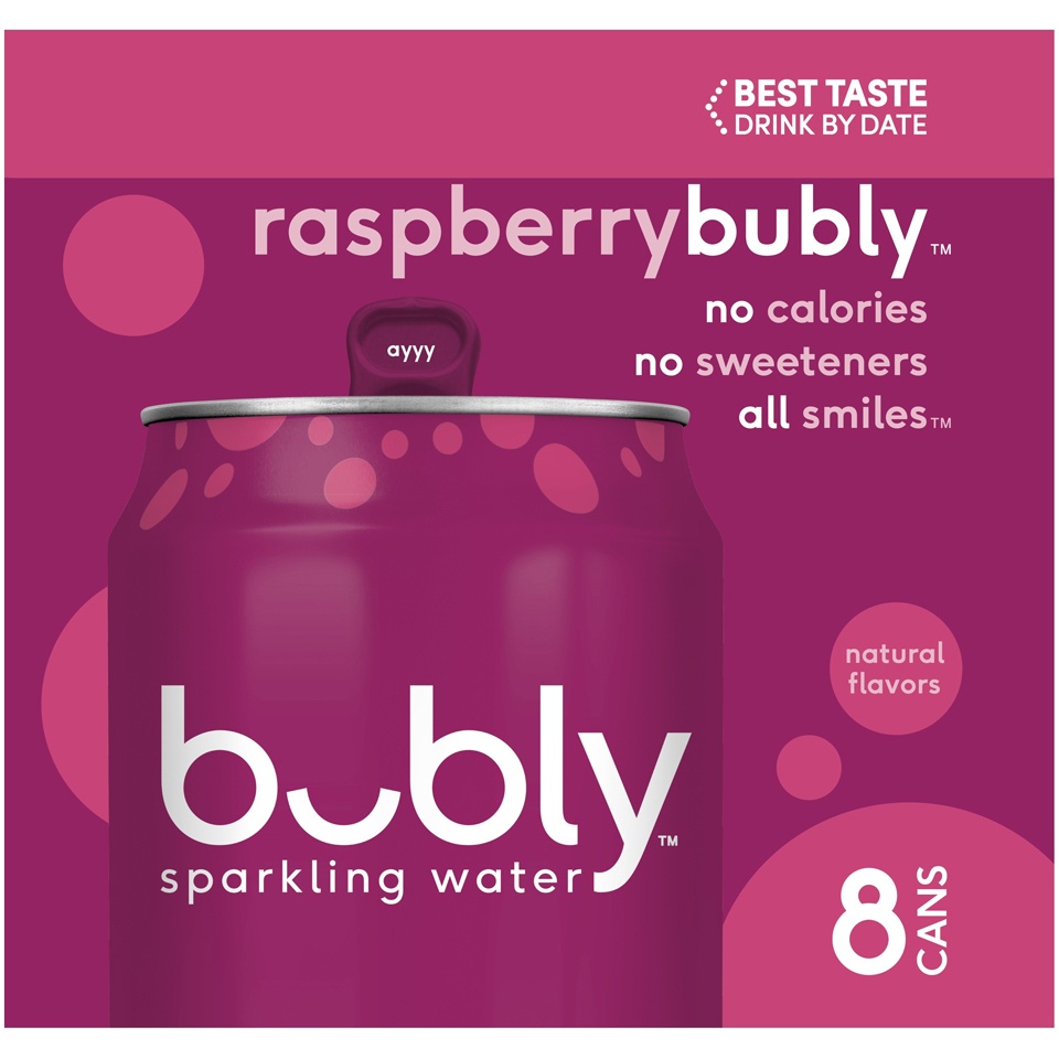 Bubly Raspberry Sparkling Water - 8pk/12 Fl Oz Cans 8 Ct; 12 Fl Oz | Shipt