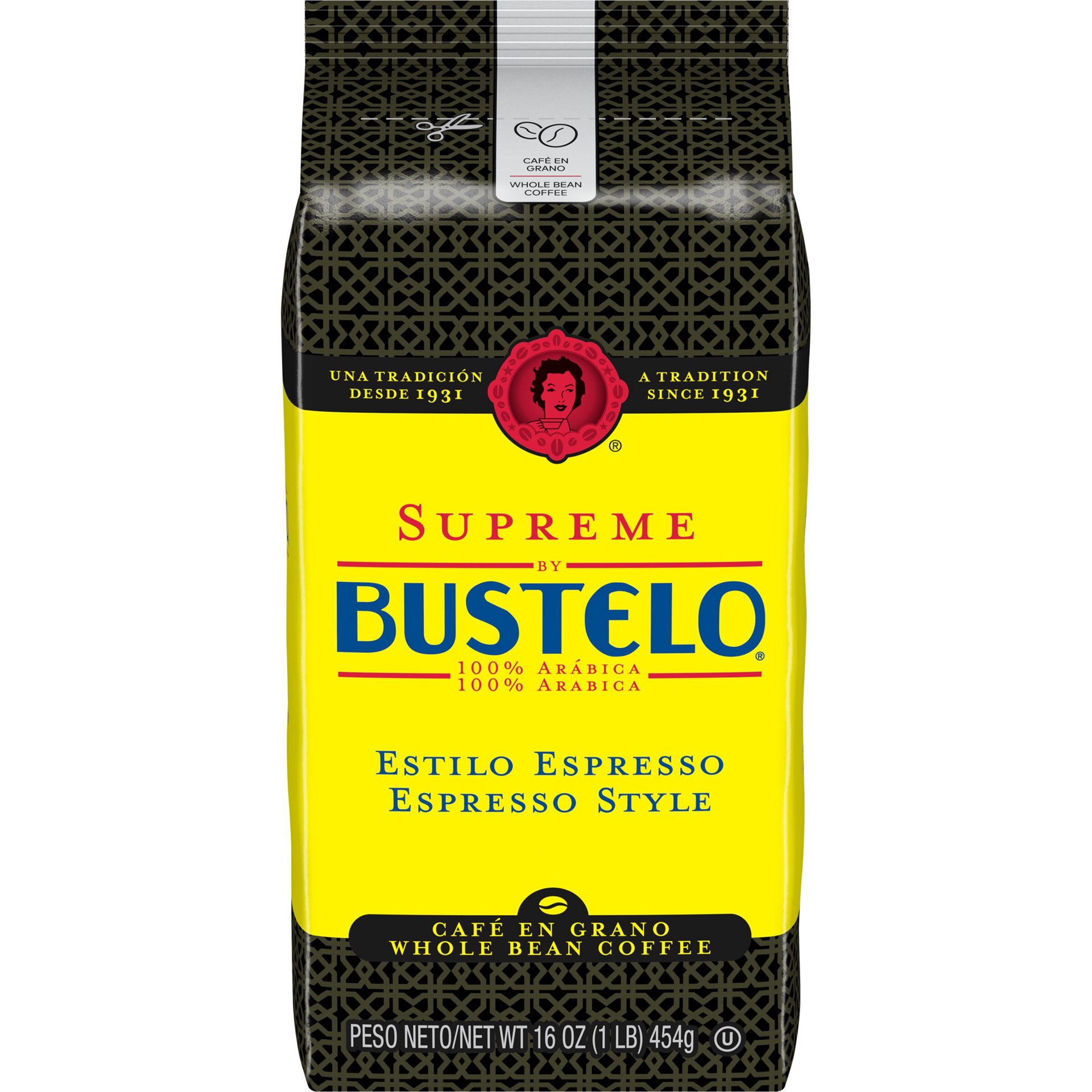 slide 1 of 4, Café Bustelo Espresso Style Whole Bean Coffee, 16 oz