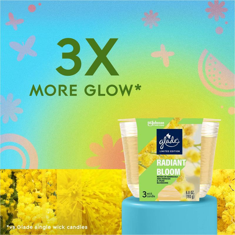 slide 2 of 11, Glade 3 Wick Candle, 6.8 oz