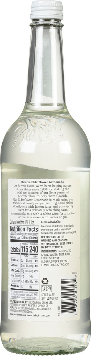 slide 9 of 9, Belvoir Farm Elderflower Lemonade Sparkling Soft Drink - 25.4 fl oz, 25.4 fl oz